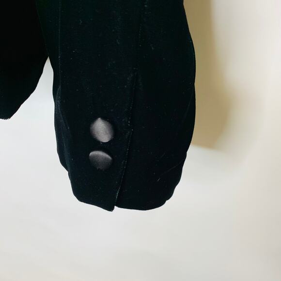 Vintage Black Velvet Blazer Formal Medium Large Goth Whimsygoth - Picture 8 of 10